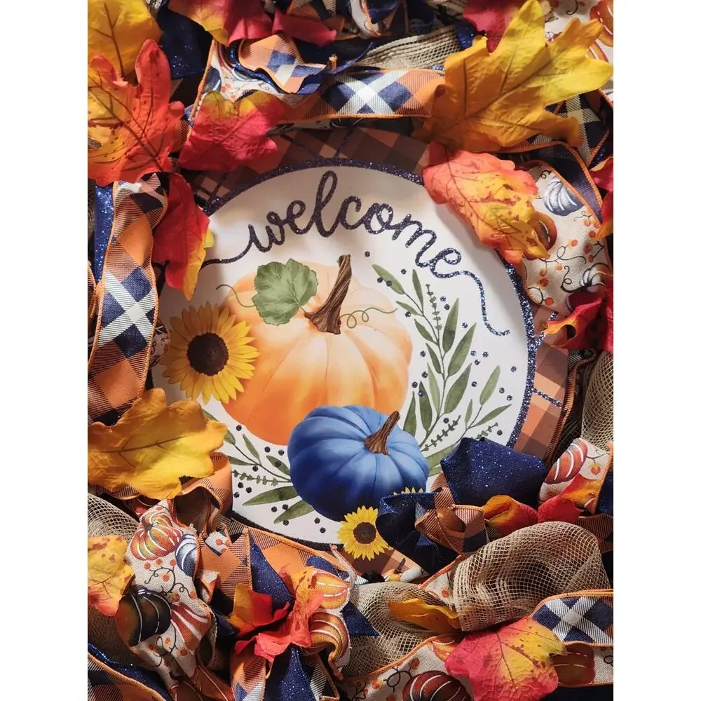 Fall Autumn Thanksgiving Grapevine Wreath Door Decor 